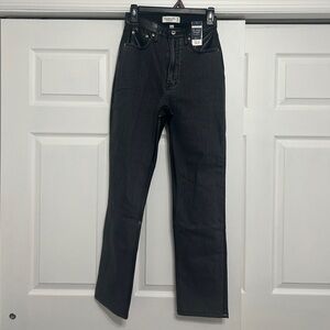 Abercrombie Black Denim Leather Jeans